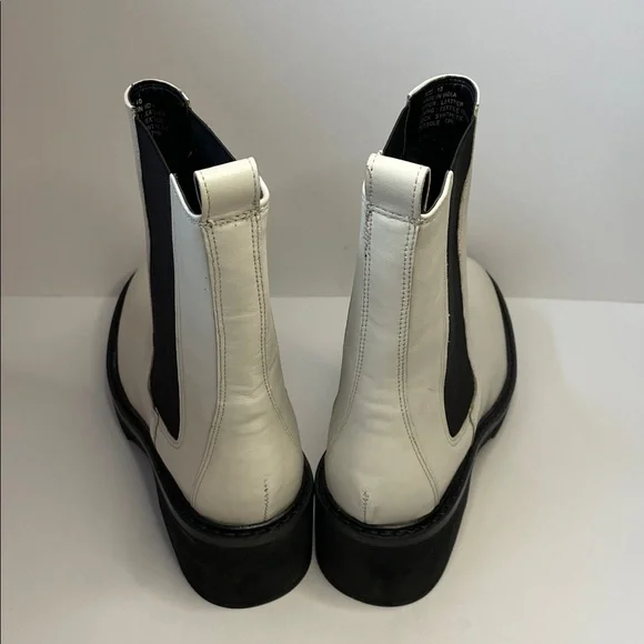 NIB White Chelsea FARYL Leather Boots.  Size 10 - Picture 4 of 6